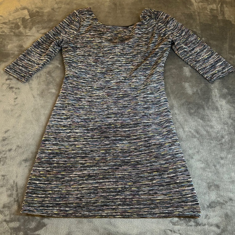 Lily Rose Multicolor Knit Dress‎ 3/4 Sleeve Stretch Career Womens Extra Large